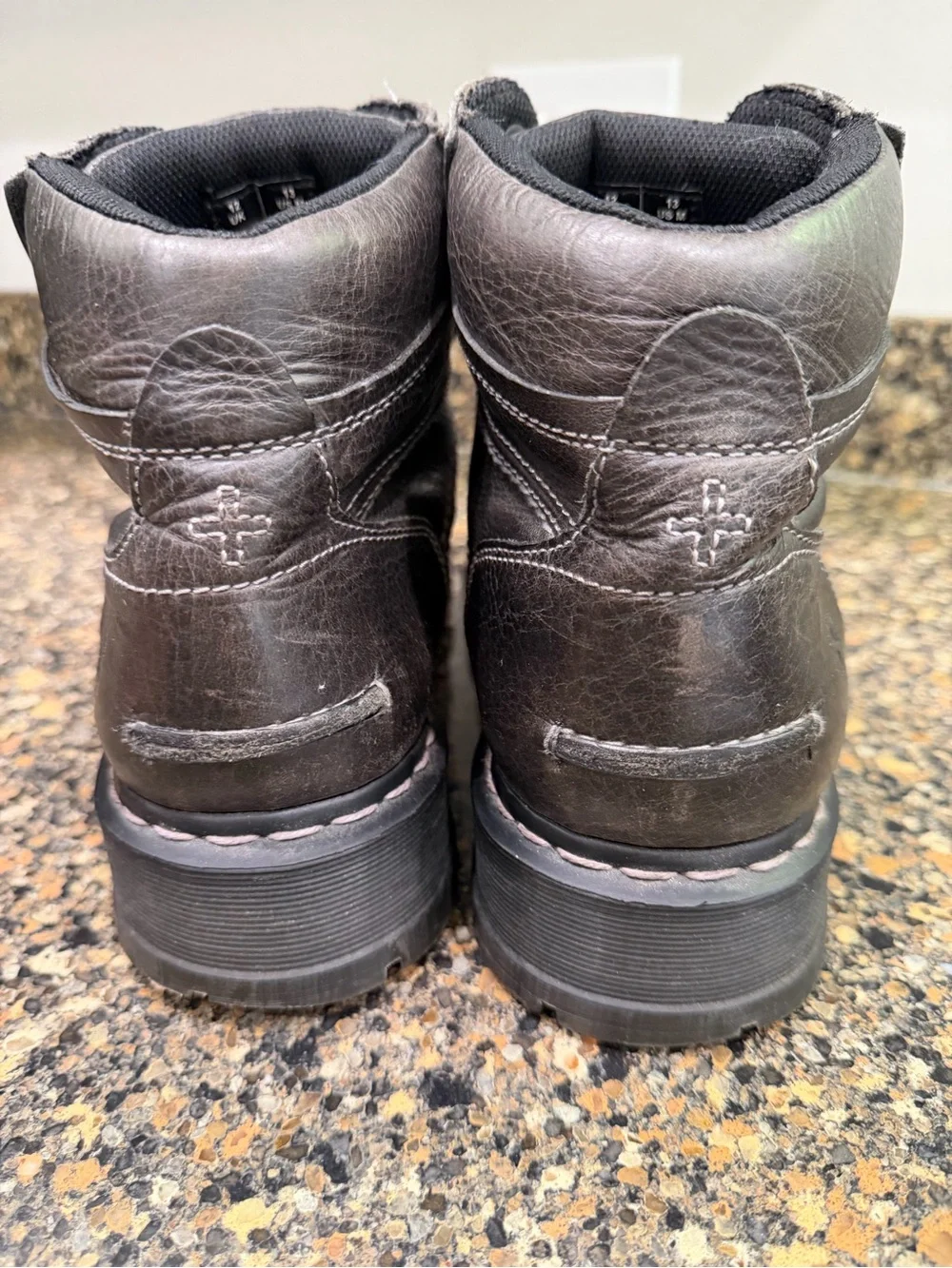 Men's  Dr Marten Soren   Black Leather Lace-Up Work Boots 13